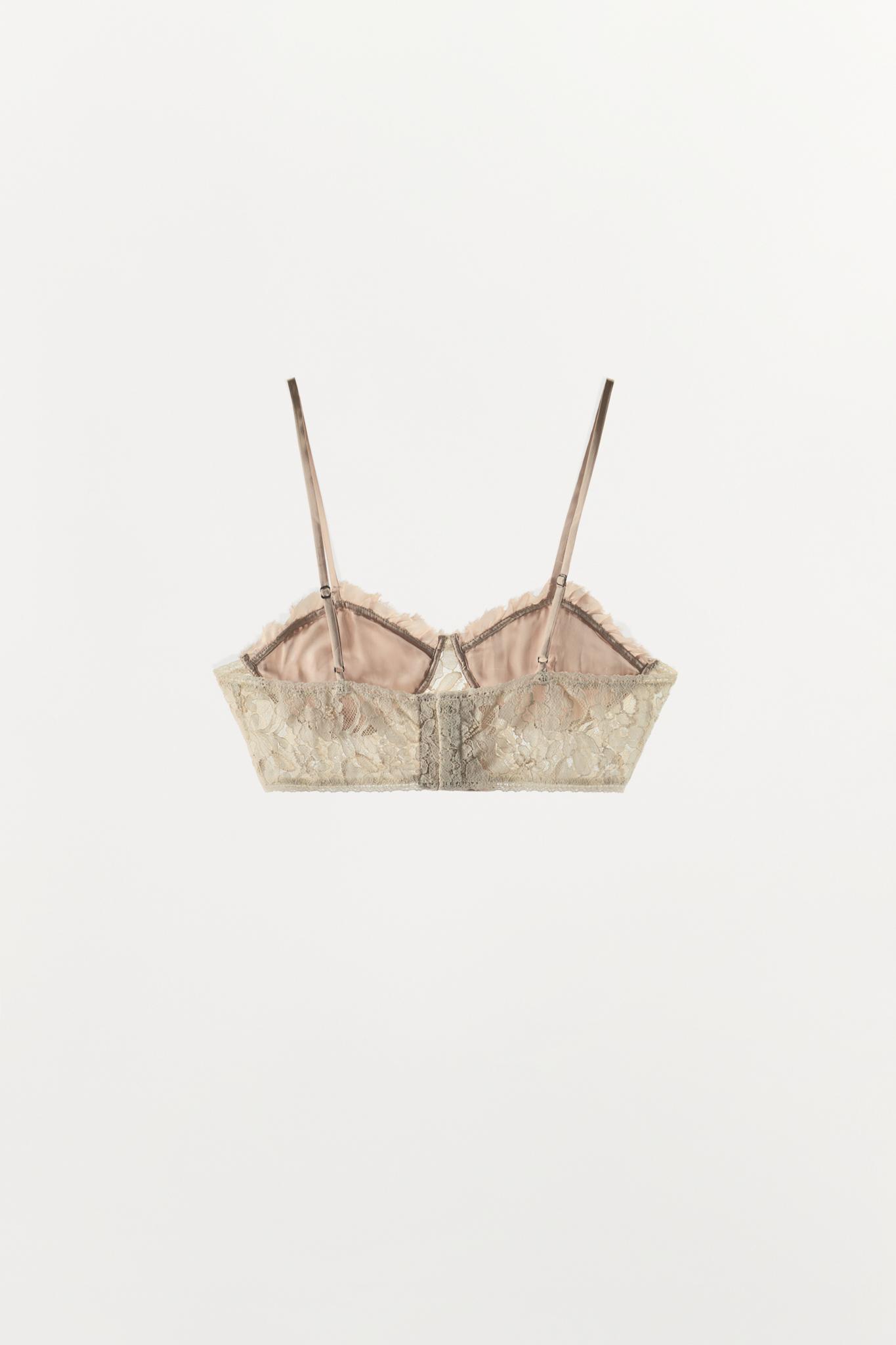 PLEATED LACE BRA